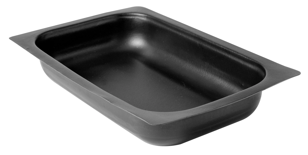 black thermoformed trays in pet plastic